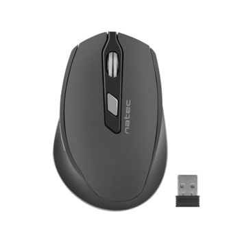 Мишка Natec Siskin, оптична (2400 dpi), безжична, USB, черна/сива image