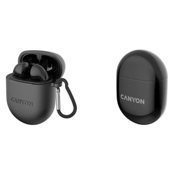 Слушалки Canyon TWS-6, безжични, микрофон, до 4,5 часа време на работа, Bluetooth, черни | JAR Computers Слушалки Canyon TWS-6 CNS-TWS6B