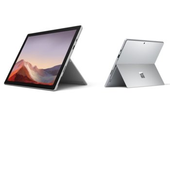 Лаптоп Microsoft Surface Pro 7 (VDV-00003)(сребрист), 12.3" (31.24 cm) PixelSense дисплей, четириядрен Intel Core i5-1035G4 1.1/3.7 GHz, 8GB LPDDR4, 128 GB SSD (+ microSD слот), 8.0 & 5.0 Mpix камера, Windows 10 Home, 770 g, без клавиатура | JAR Computers Microsoft Surface Pro 7 (VDV-00003)