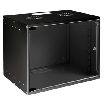 Комуникационен шкаф MIRSAN SOHO, 535 x 400 x 350 мм, D=400 мм / 7U, черен, за стена | JAR Computers MIRSAN SOHO