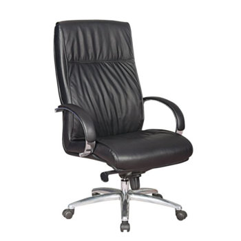 Стол Мениджърски GM 112, луксозен, естествена кожа, черен | JAR Computers Стол Мениджърски GM 112