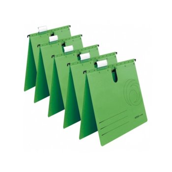 Папка картотека Herlitz, Л-образна, изработена от картон, с метални шини, зелена, 5бр. в опаковка | JAR Computers Herlitz Папка картотека