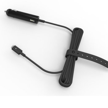 Захранване(оригинално) за лаптопи Dell, 65W, Type-C | JAR Computers Dell 65W Auto/Air Power Adapter, черно