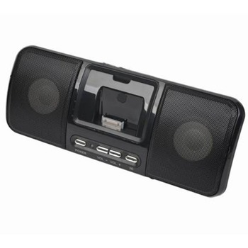 Тонколона Gembird SPK321i, 1.0, 3W, докинг станция за iPhone и iPod, черна, преносима, захранване от контакт или батерии, бутон за 3D звук | JAR Computers Gembird SPK321i