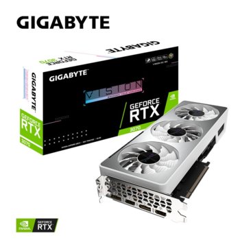 Видео карта Nvidia GeForce RTX 3070, 8GB, Gigabyte VISION OC 8G, PCI-E 4.0, GDDR6, 256-bit, DisplayPort, HDMI | JAR Computers Gigabyte GV-N3070VISION-OC-8GD