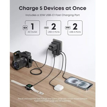 Anker Nano Travel Adapter (5-in-1 20W) A9215H11 | JAR Computers Anker Nano Travel Adapter (5-in-1 20W) A9215H11