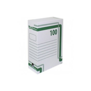 Архивна кутия за документи, 350х250х100 mm, бяла | JAR Computers Архивна кутия