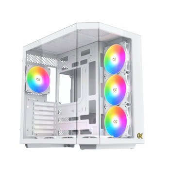 Кутия Xigmatek Cubi II, EATX/ATX/microATX/Mini-ITX, 2x USB 3.0, 7x 120mm ARGB вентилатора, с прозорец, бяла, без захранване | JAR Computers Xigmatek Cubi II Arctic EN45493