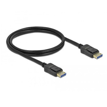 Кабел Delock 80261, от DisplayPort(м) към DisplayPort(м), 1m, черен | JAR Computers Кабел Delock DP м to DP м 80261