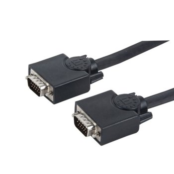 Кабел Manhattan, от VGA(м) към VGA(м), 15m, черен | JAR Computers Manhattan VGA 15m black