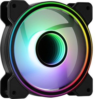 Вентилатор 120mm AeroCool Mirage 12 aRGB (ACF3-MR10217.11), 4-pin, 1300 rpm, RGB подсветка, черен | JAR Computers AeroCool Mirage 12 aRGB ACF3-MR10217.11