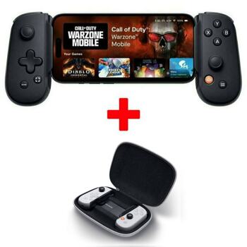 Геймпад Backbone One USBC с подарък калъф Carrying Case (бял), за iOS/Android, USB Type C, черен | JAR Computers Backbone One USBC, Black (PH) + CC-01-W-S