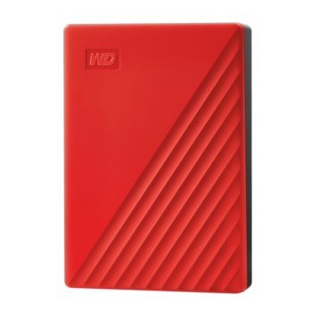Твърд диск 4TB, Western Digital My Passport, червен, външен, USB 3.2 Gen 1 | JAR Computers WD 4TB My Passport Red 3Y