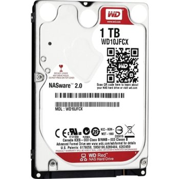 Твърд диск 1TB Western Digital WD10JFCX, SATA 6Gb/s, 5400rpm, 16MB, 2,5" (6.35 cm) | JAR Computers HDD 1TB WD Red 9.5mm S-ATA3 5400rpm 16MB