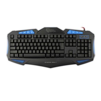 Клавиатура SBOX WHITE SHARK GK-1621B, гейминг, синя подсветка, черна, USB | JAR Computers WHITE SHARK GK-1621B