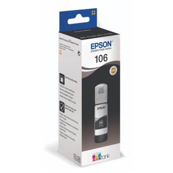 Мастило за Epson EcoTank ET-7750, ET-7700, Black - C13T00R140 - Epson - Заб.: 5000 к, 70 ml. | JAR Computers Epson 106 EcoTank Photo Black ink bottle C13T00R14