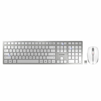 Комплект клавиатура и мишка Cherry DW 9100 Slim, безжична, 2400 dpi, Bluetooth, USB, бели | JAR Computers Cherry DW 9100 Slim White JD-9100EU-1