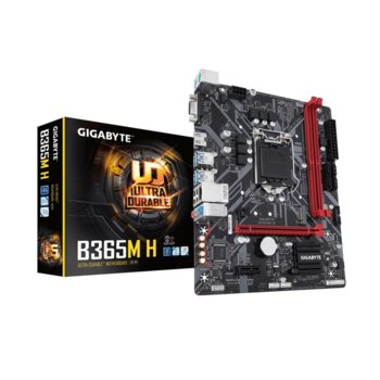 Дънна платка Gigabyte B365M H, B365, LGA1151, DDR4, PCI-Е (D-Sub&HDMI), 4x SATA 6Gb/s, 1x M.2, USB 3.1 Gen, Micro ATX | JAR Computers Gigabyte B365M H