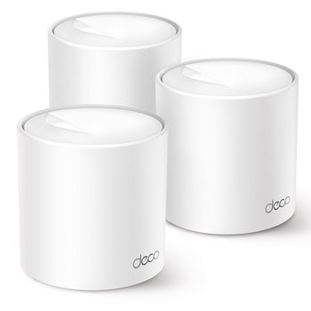 Безжична Wi-fi система TP-Link Deco X50 (3-pack), 3000Mbps, 2.4GHz (574 Mbps), 5GHz (2402 Mbps), Wireless AX, 2x LAN/WAN, 3 вътрешни антени, 3 устройства | JAR Computers TP-Link Deco X50 Pro(3-pack)
