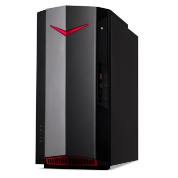 Настолен компютър Acer Nitro N50-610 (DG.E2FEX.00B), шестядрен Rocket Lake Intel Core i5-11400F 2.6/4.4 GHz, NVIDIA GeForce RTX 3060Ti 8GB, 8GB DDR4, 512GB SSD, 1x USB 3.2 Gen 2 Type-C, No OS | JAR Computers Acer Nitro N50-610 DG.E2FEX.00B