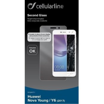 CellularLine стъкло Huawei Nova Young Y6 2017