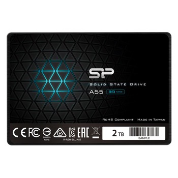 Памет SSD 2TB Silicon Power A55, SATA 6Gb/s, 2.5" (6.35cm), скорост на четене до 500MB/s, скорост на запис до 450MB/s | JAR Computers Silicon Power SP002TBSS3A55S25