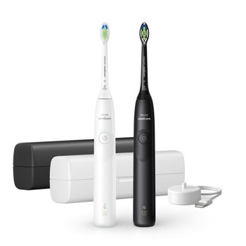 Ел.четки за зъби Philips Sonicare HX7109/01, 1 режим на работа, време на работа до 21 дни, 2бр., черна и бяла | JAR Computers Philips Sonicare HX7109/01