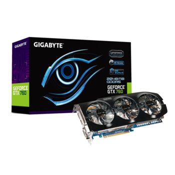 Видео карта GF GTX 760, 2GB Gigabyte N760OC-2GD, PCI-E 3.0, DDR5, 256bit, HDMI, 2xDVI & DisplayPort | JAR Computers Gigabyte GV-N760OC-2GD
