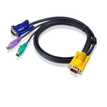 KVM кабел ATEN 2L-5202P, SPHD15(м) към 2x PS2(м) + VGA(м), 1.8 м | JAR Computers ATEN 2L-5202P