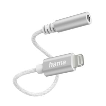 Преходник Hama 201523, от Lightning(м) към Jack 3.5mm(ж), бял | JAR Computers Преходник Hama 201523