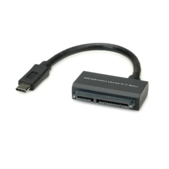 Адаптер Roline 12.99.1051, от USB-C(м) към SATA 22-pin, черен | JAR Computers USB3.1 C to SATA 3 adapter Roline 12.99.1051
