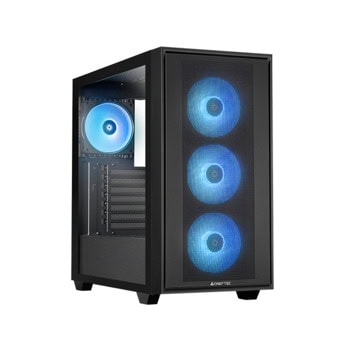 Кутия Chieftec Hunter III, EATX/ATX/microATX/Mini-ITX, 1x USB 3.2 Gen 2 Type-C, 2x USB 3.0 Type-A, 4x 120mm ARGB вентилатора, с прозорец, черна, без захранване | JAR Computers Chieftec Hunter III GS-03B-OP