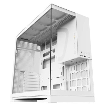 Кутия Geometric Future Model 5, EATX/ATX/microATX/Mini-ITX, 1x USB 3.2 Gen 2 Type-C, 2x USB 3.0, с прозорец, бяла, без захранване | JAR Computers Geometric Future Model 5 White 1AM5WKWT00100