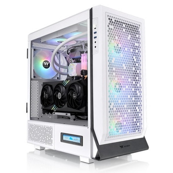 Кутия Thermaltake Ceres 500 TG, EATX/ATX/mATX/Mini-ITX, 1x USB 3.2 Gen 2 Type-C, 2x USB 3.0, 4x ARGB 140mm вентилатора, с прозорец, бяла, без захранване | JAR Computers Thermaltake Ceres 500 TG ARGB Snow CA-1X5