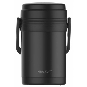 Термос за храна Kinghoff KH 1396, 1.5 литра, неръждаема стомана, двойна стена, черен | JAR Computers KingHoff KH 1396