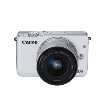 Canon EOS M10 white + EF-M 15-45mm IS STM + LP-E12