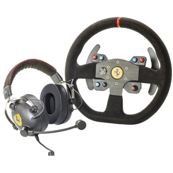 Волан Thrustmaster Ferrari 599XX EVO Edition + слушалки T.Racing Ferrari GT Edition (4160771), черни | JAR Computers Thrustmaster 4160771