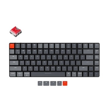 Клавиатура Keychron K3-E1, безжична, гейминг, механична, червени Keychron суичове, RGB подсветка, черна, Bluetooth, USB | JAR Computers Keychron K3-E1