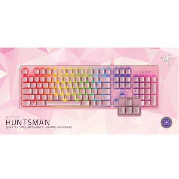 Razer Huntsman Quartz - US Layout, розова