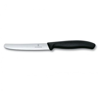Нож за домати и колбаси Victorinox Swiss Classic, 11 см, назъбено острие, черен | JAR Computers Victorinox Swiss Classic 6.7833
