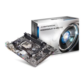 Дънна платка ASRock B85M-HDS, B85, LGA1150, DDR3, PCI-E (HDMI&DVI&VGA), 4x SATA 6Gb/s, 2x USB 3.0, micro ATX | JAR Computers ASRock B85M-HDS