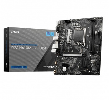 Дънна платка MSI PRO H610M-G DDR4, H610, LGA1700, DDR4, PCI-E 4.0 (DP&HDMI&VGA), 1x M.2 slot, 4x SATA 6Gb/s, 2x USB 3.2 Gen 1, Micro ATX | JAR Computers Дънна платка MSI PRO H610M-G DDR4 911-7D46-003