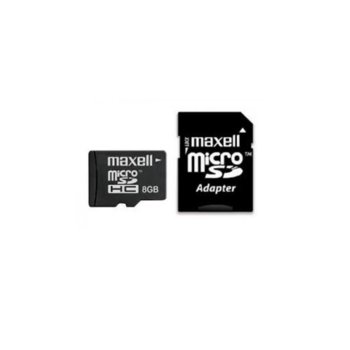 Карта памет 8GB microSDHC MAXELL, +SD адаптор, Class 4 | JAR Computers 8GB MAXELL  SD Micro  CLASS 4