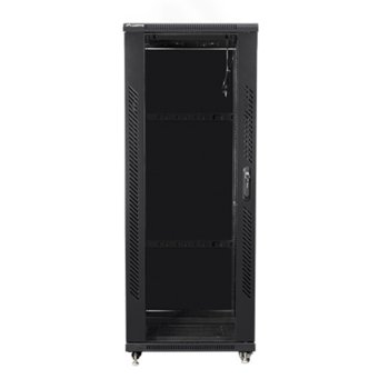 Комуникационен шкаф Lanberg FF01-6832-12B, 19", 32U, 600 x 800 x 1603, стъклена врата, черен | JAR Computers Lanberg FF01-6832-12B