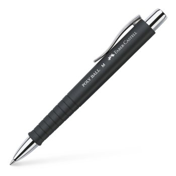 Химикалка Faber-Castell Poly Ball M, 1 mm дебелина на писане, син цвят на писане, черна | JAR Computers Faber-Castell Химикалка Poly Ball M черна