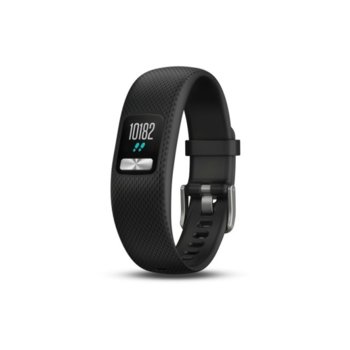 Смарт гривна Garmin vivofit 4 010-01847-10, 11 x 11mm дисплей, Bluetooth, GPS, водоустойчивa, силиконова каишка, черен | JAR Computers Garmin vivofit 4 Black 010-01847-10