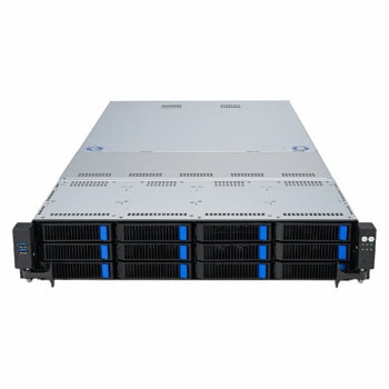 Сървър Asus RS520A-E12-RS12U, шестнадесет ядрен AMD CPU Epyc 9124 3.0GHz, 2x 16GB DDR5 DIMM, 2x 10TB HDD, 960GB NVMe PCI-E, 12x 3.5" H/Sw SAS/SATA/NVMe(12 Bays), 2x 1GbE RJ45, 2x USB 3.2 Gen 1, No OS, 1600W PSU Titanium | JAR Computers Asus RS520A-E12-RS12U