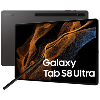 Таблет Samsung Galaxy Tab S8 Ultra Wi-Fi (SM-X900NZAAEUE)(сив), осемядрен Snapdragon 8 Gen 1 SM8450 2.99 GHz, 14.6" (37.08) 120 Hz Super AMOLED дисплей, 8GB RAM, 128GB Flash памет (+ microSD слот), 13.0 + 6.0 & 12.0 + 12.0 Mpix, Android image