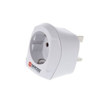 Адаптер Skross 1500230, 1 гнездо, от EU към UK, бял | JAR Computers Skross 1500230E