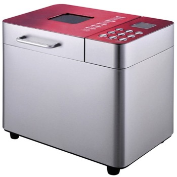 Хлебопекарна Finlux FBM-1684IX, 550W, 25 пpoгpaми, отложен старт вместимост до 1kg, инокс/червен | JAR Computers Finlux FBM-1684IX